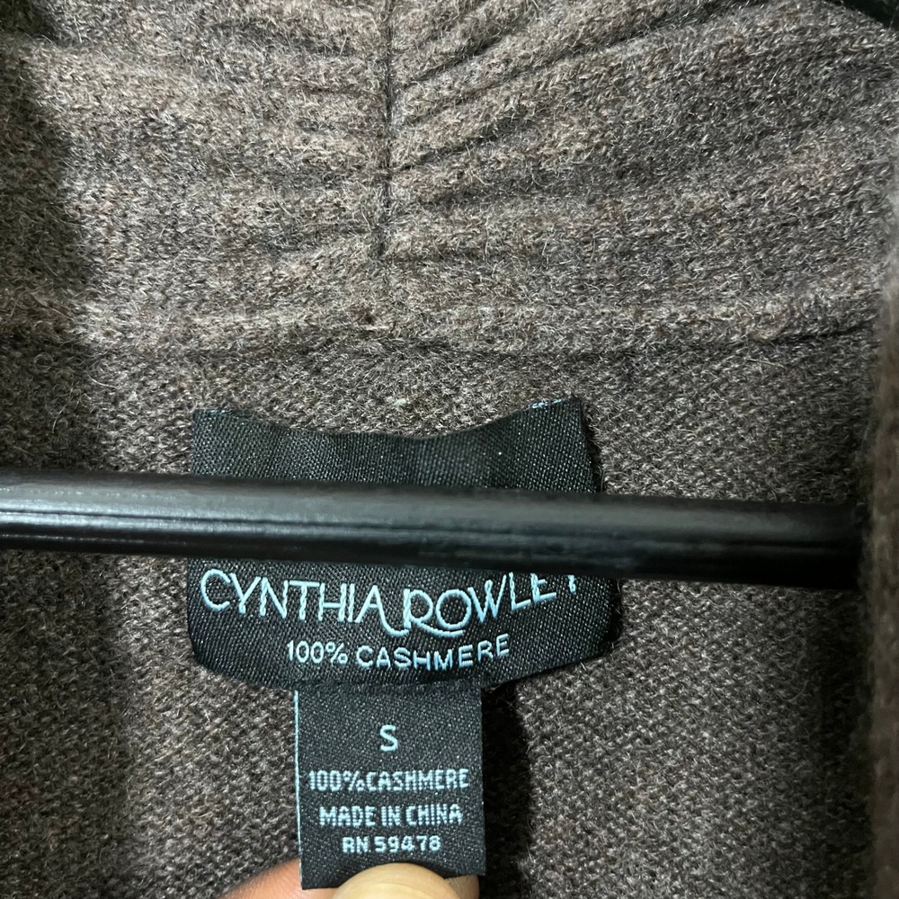 Cynthia Rowley 100% Cashmere Cardigan Sweater Brown Buckle‎ Closure Small - Picture 2 of 4